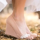 Beige wedge shoes