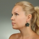 Earrings with malachite