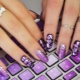 Ideas for the design of lilac manicure