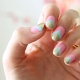 Mint-pink manicure - gentle and unusual nail design