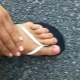 Original design options for a peach-colored pedicure