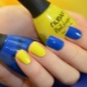 Options for a blue and yellow manicure
