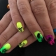 Original design of neon manicure