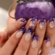 Variants of manicure design in purple colors