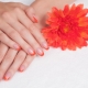 Ideas for the design of French manicure in orange tones