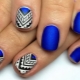 Matte blue manicure: features and types of design