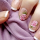 Unusual French manicure with flowers