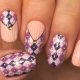 Original manicure with rhombuses
