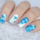 Bright and unusual manicure with cornflowers