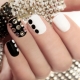 Manicure with rhinestones for short nails