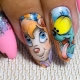 Cartoons on Nails: Features and Design Ideas