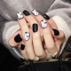 Options for black and white manicure for short nails