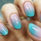 Features ombre manicure on short nails