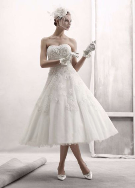 Short wedding dress A-silhouette