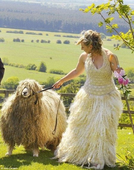 Wedding dress made of wool