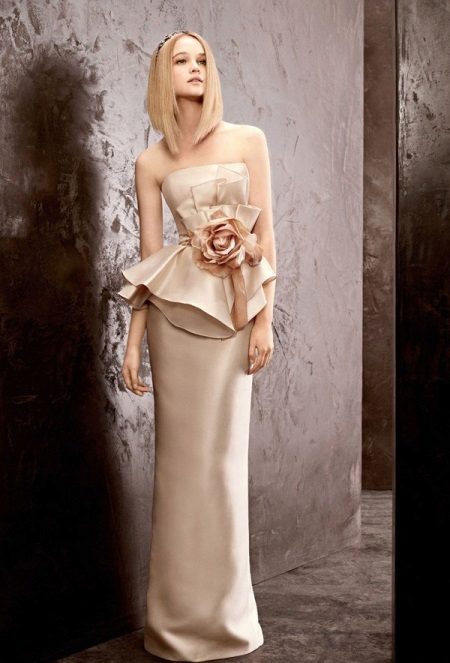 Summer wedding dress with basky