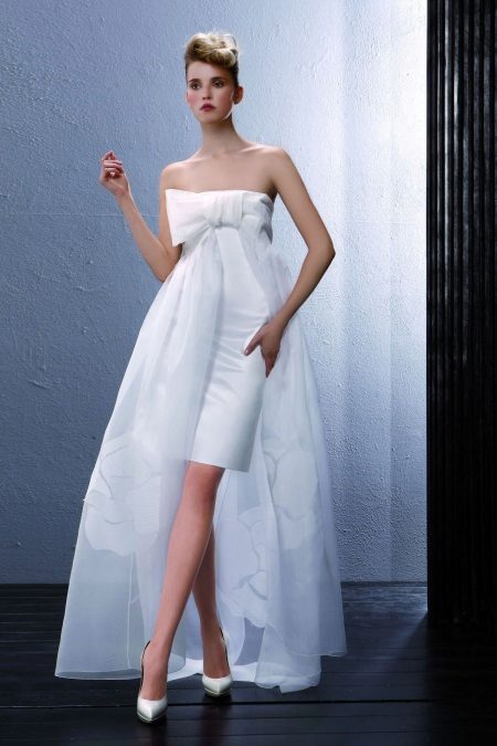 Wedding dress with a train