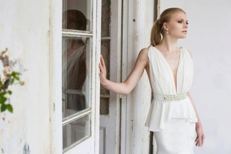 Wedding sexy dress with a deep neckline