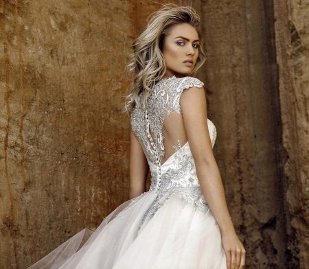 Wedding dress with lace top