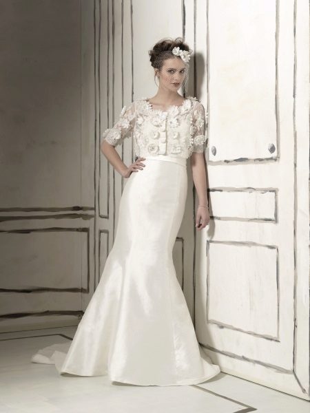 Wedding dress from crepe de Chine