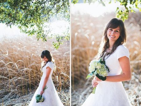 Closed back in a modest wedding dress