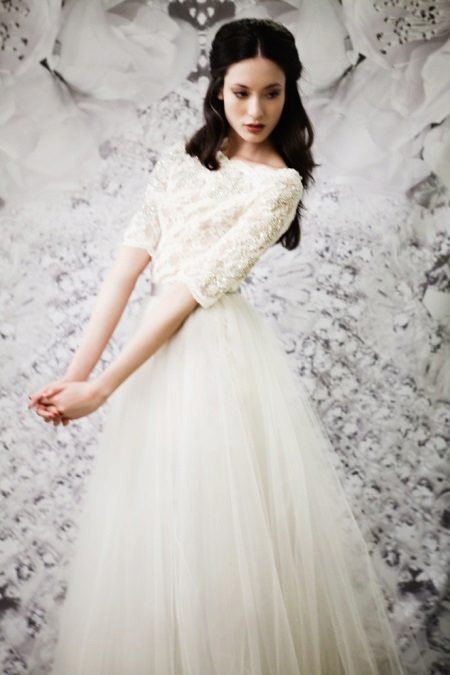 Modest wedding dress with sleeves