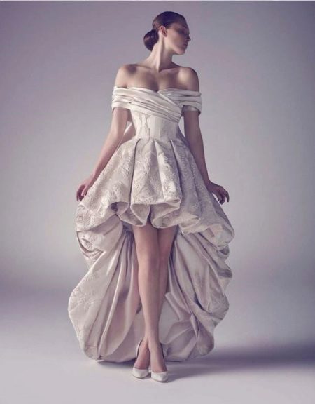 Wedding dress short with a train from ashi