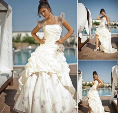 Convertible wedding dress with a detachable skirt