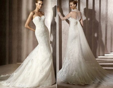 Wedding dress trasformer with cape train