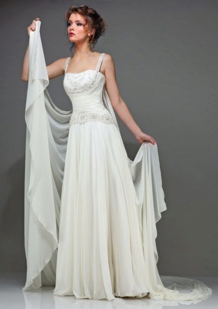 Wedding dress in the Greek style with thin straps