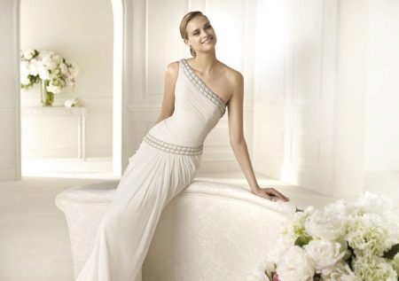 One shoulder wedding dress