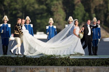 Wedding dress with train Princess Madeleine