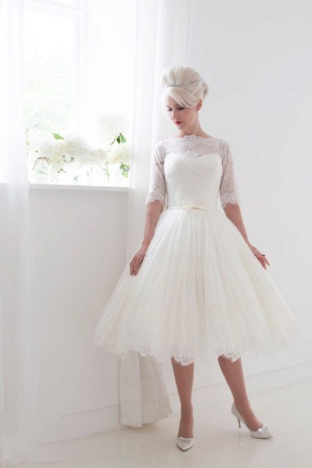 short wedding dress with closed top