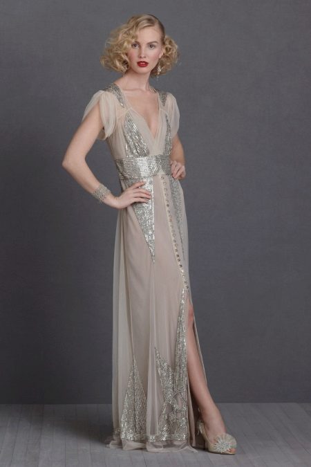 Art Deco Wedding Dress with Sleeves