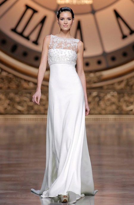 Empire dress wedding satin