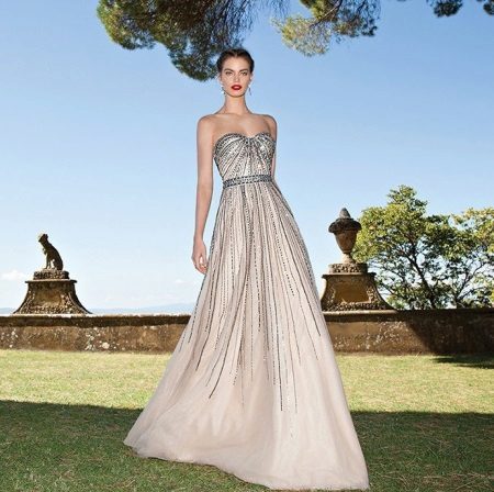 Evening dress from Tarik Ediz beige