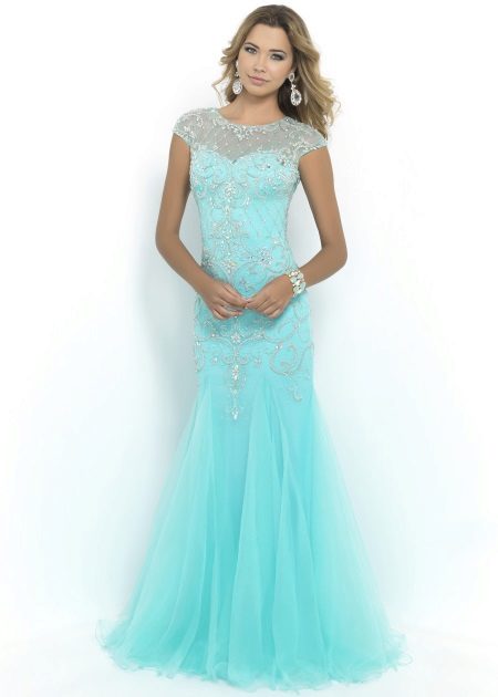 Turquoise evening dress