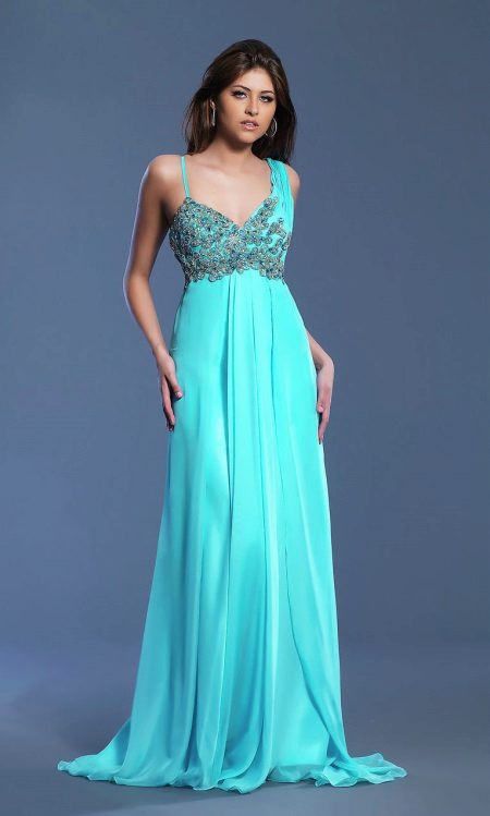 Turquoise evening dress