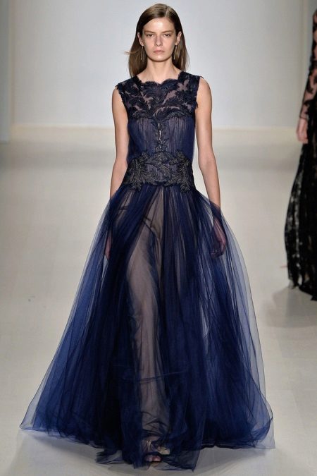 Tadashi Shoji blue evening dress