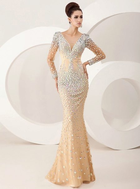 Angela & Alison evening dress beige