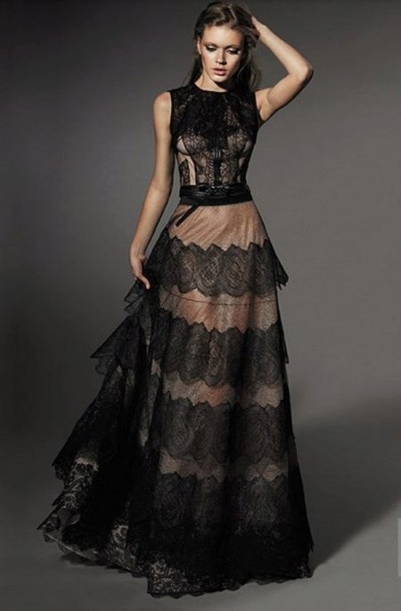 Evening dress from Yolan cris with lace