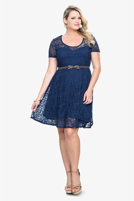 Summer evening short dress for full