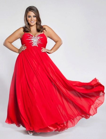 A-line evening dress for full