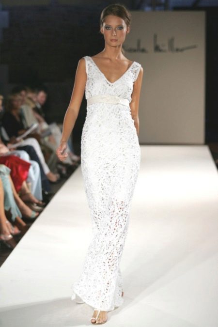 Crochet knitted wedding dress designer
