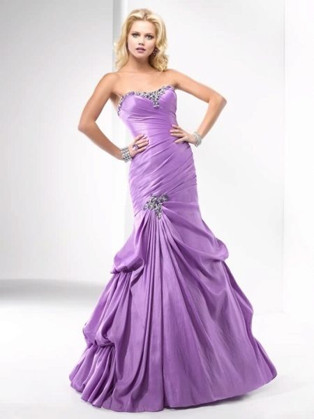 Evening purple dress mermaid