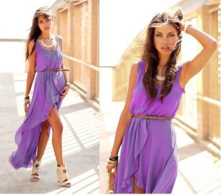 Accessories for lilac evening dress