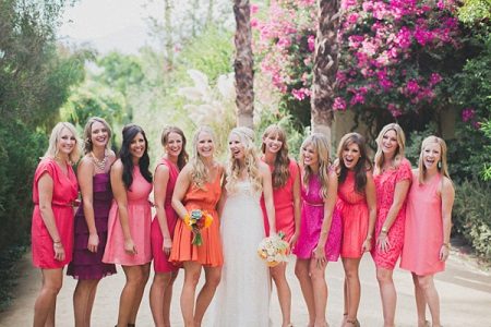 Pink dresses for bridesmaids