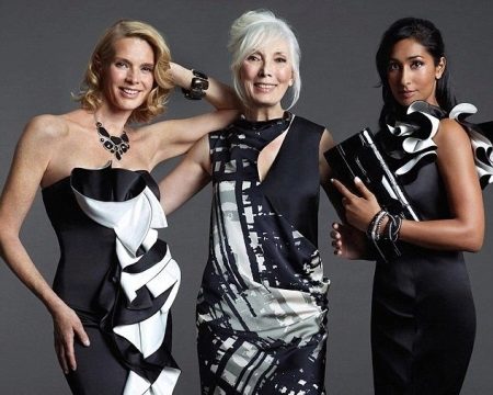 Evening dresses with frill for women 50 years