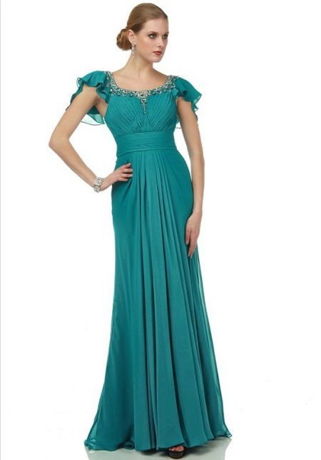 Turquoise Empire Dress for the Groom's Mom