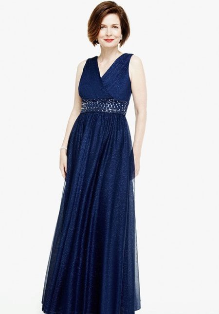 Blue evening dress for the groom's mother
